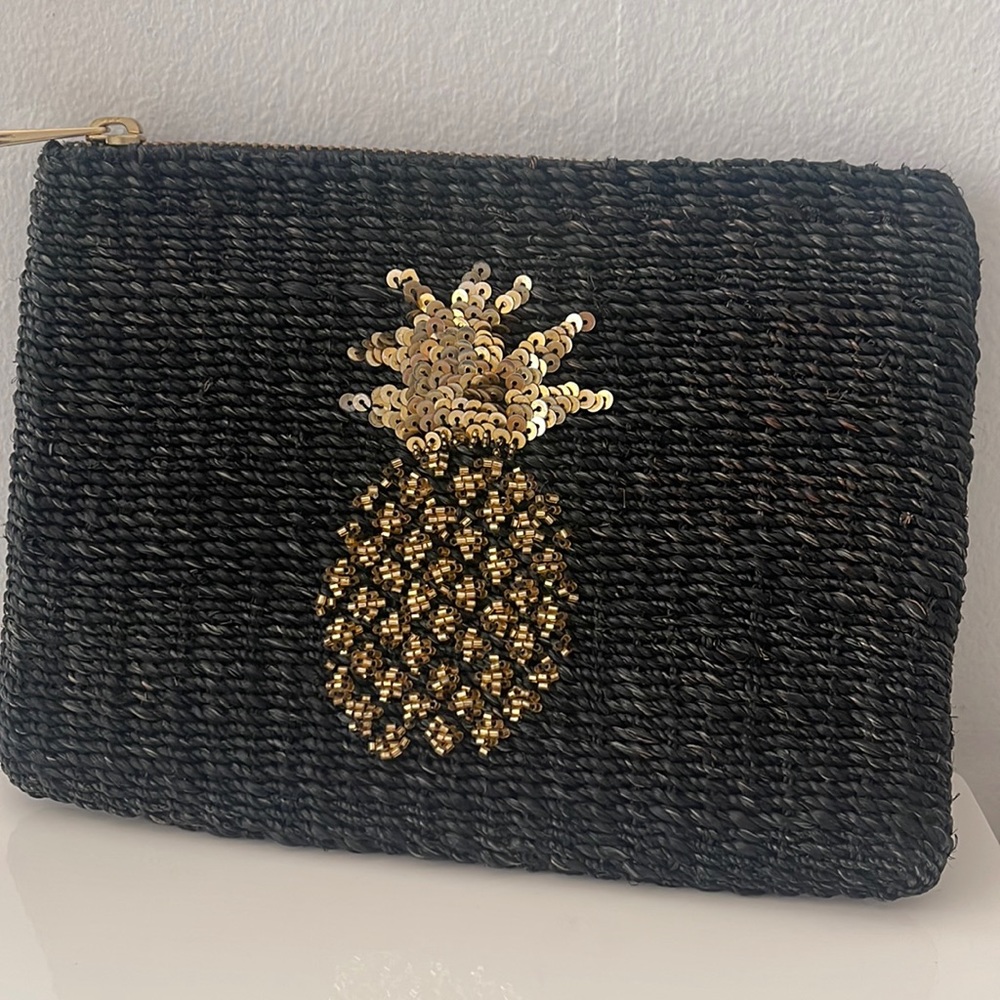 Anthropologie Pineapple Zippered Clutch
